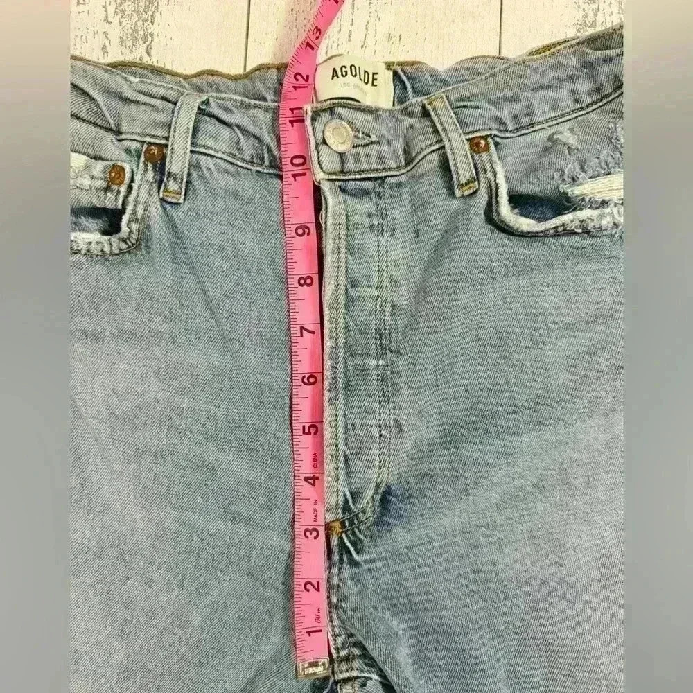 AGOLDE  REVOLVE - Nico High Rise Slim Fit Button Fly Distressed Size 27 - Picture 6 of 14